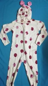 Kids Costumes to Hire - White Onsie & headpiece with pink dots